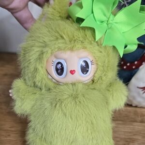 Cute Furry Green Labubu